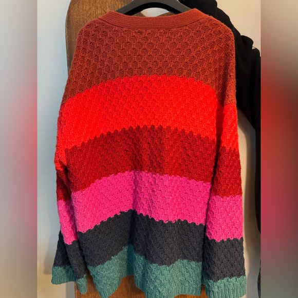 Marine Layer Block Stripe Oversize Cardigan in Multi Colorblock Large - Picture 4 of 9
